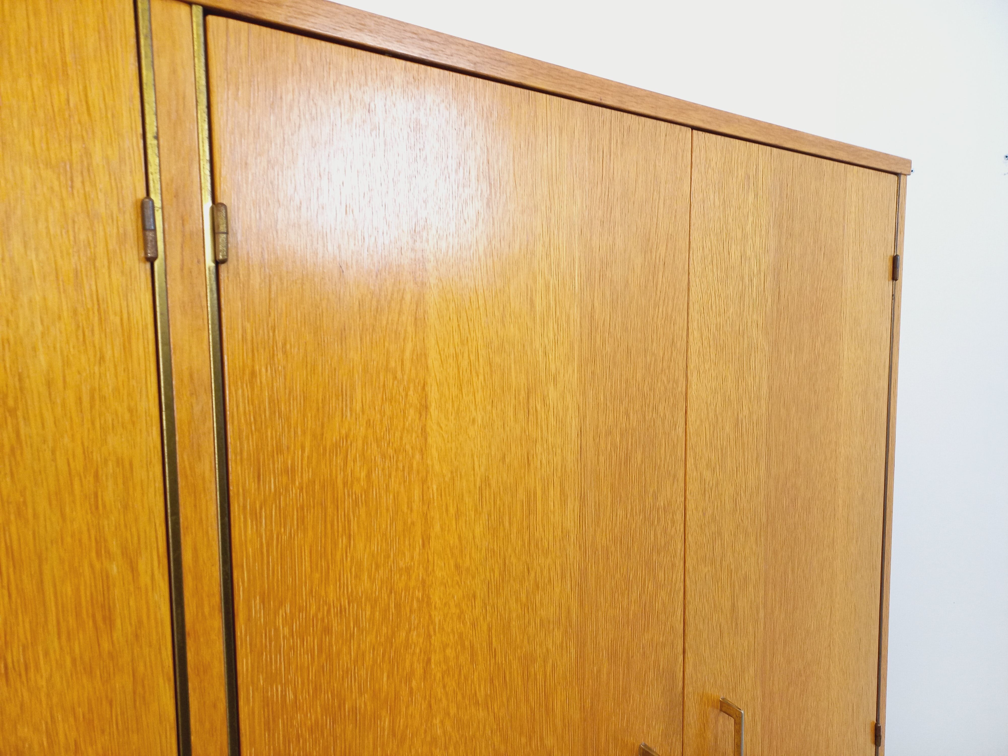 Vintage oak wardrobe from the 1960s.