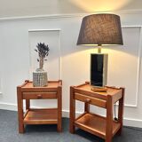 Pair of brutalist bedside tables