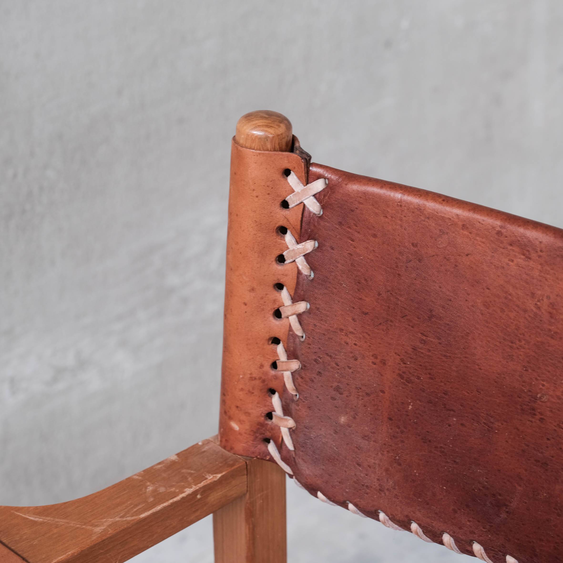 Pair of Mid-Century French Leather Armchairs