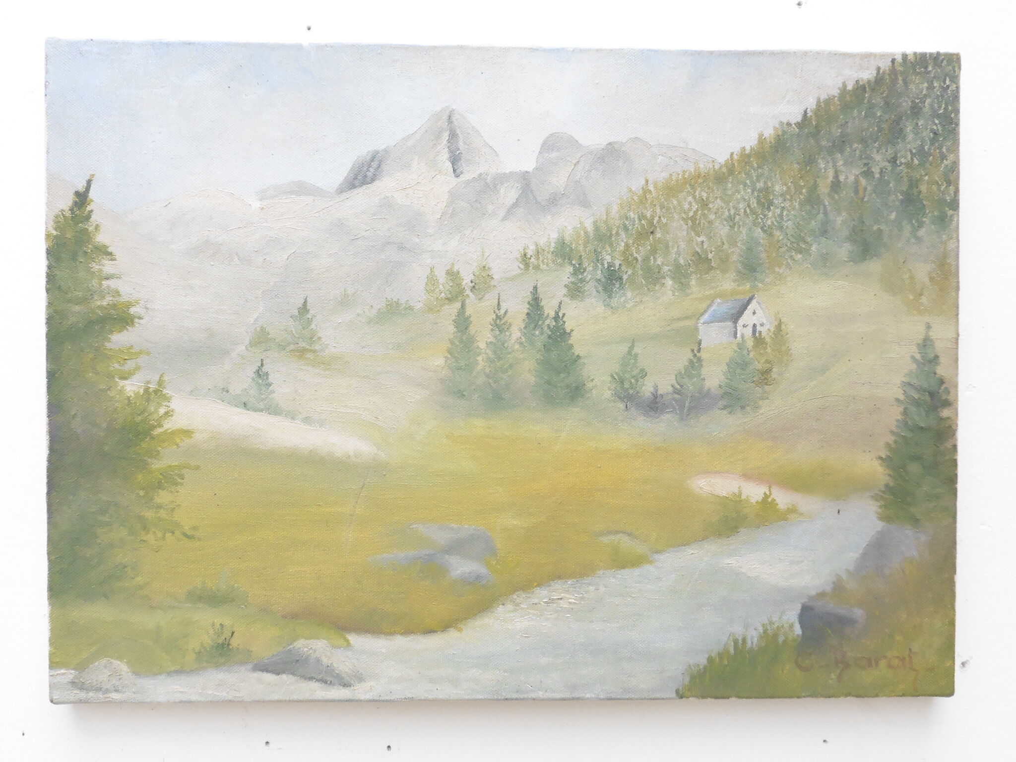 Oil on canvas "Mountain landscape"