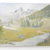 Oil on canvas "Mountain landscape"