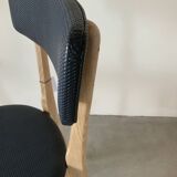 Restored vintage chair in midnight blue vinyl from the 50s