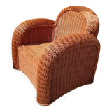 Wicker club armchair