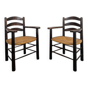 Paire de fauteuils brutalistes