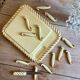 Set of 12 vintage art deco yellow and gold ceramic knife rests