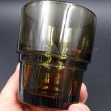 Set of 6 smoked glasses of the brand vereco - around 1970