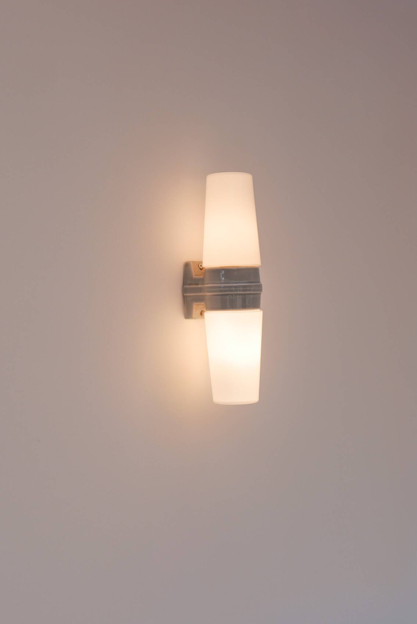 Large Mid-Century Modern Pale Grey Bathroom Sconce by Sigvard Bernadotte