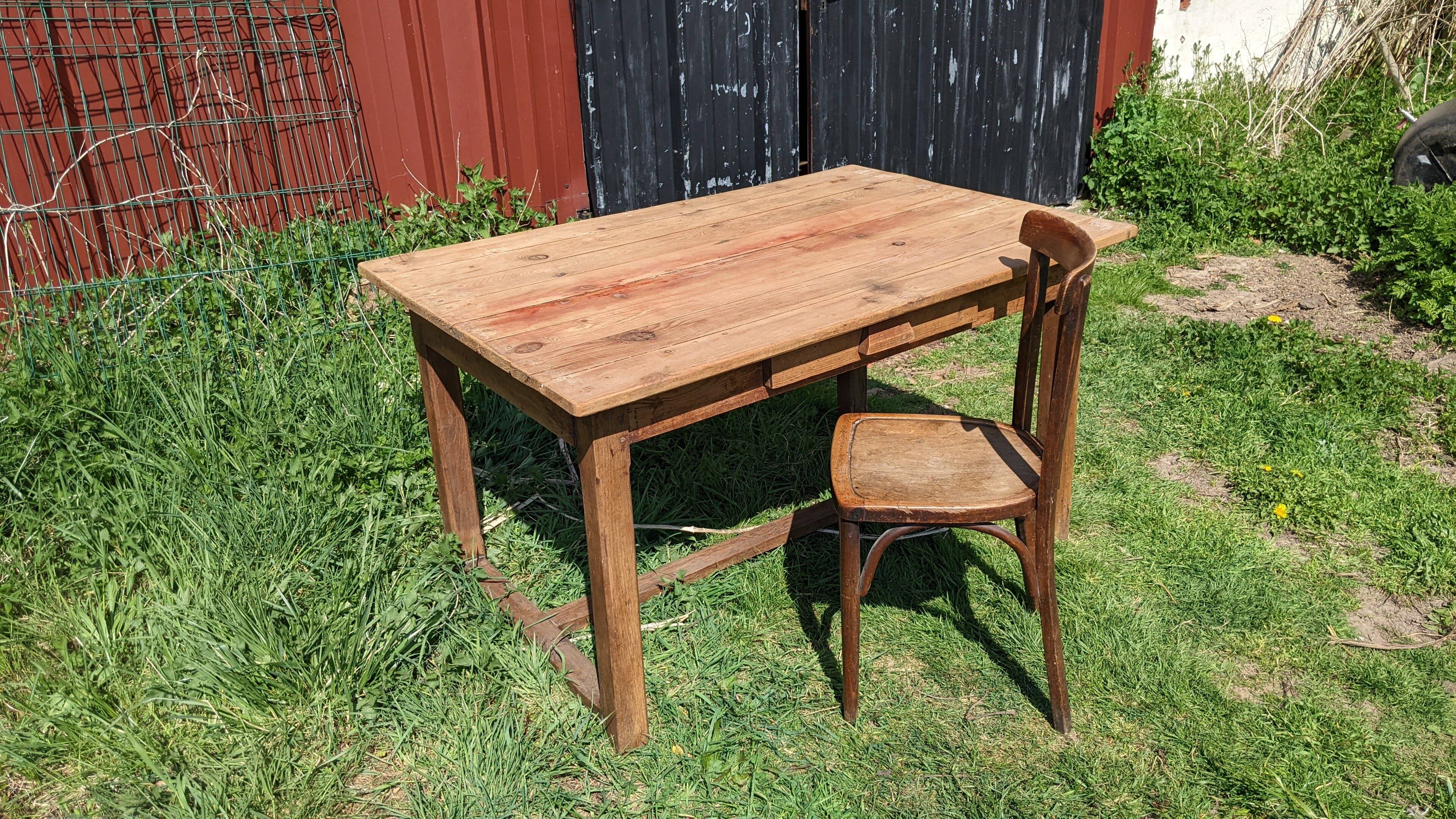 Old farmhouse table with drawer