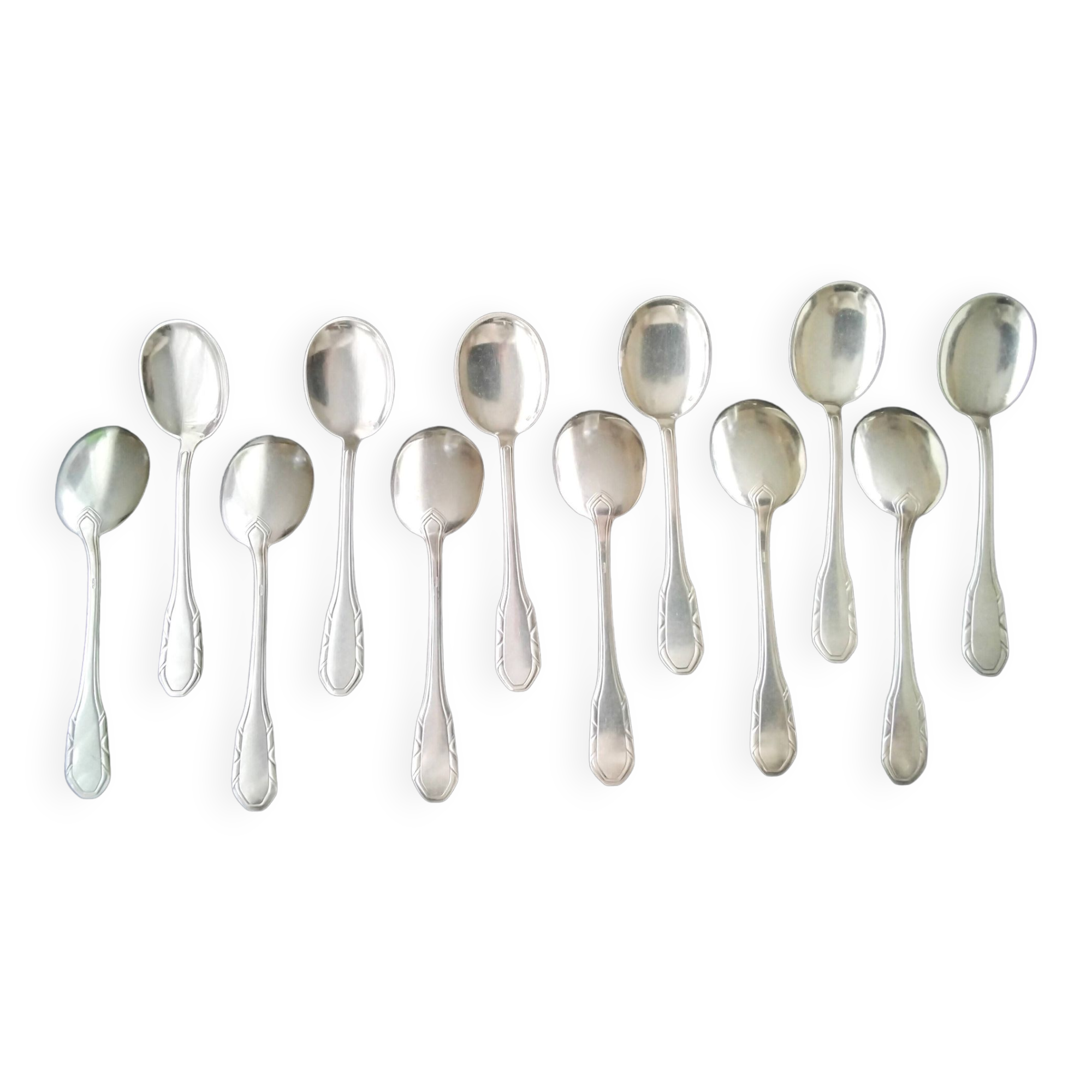 12 sfam silver metal ice cream spoons