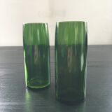 Paire de soliflores vert bouteille
