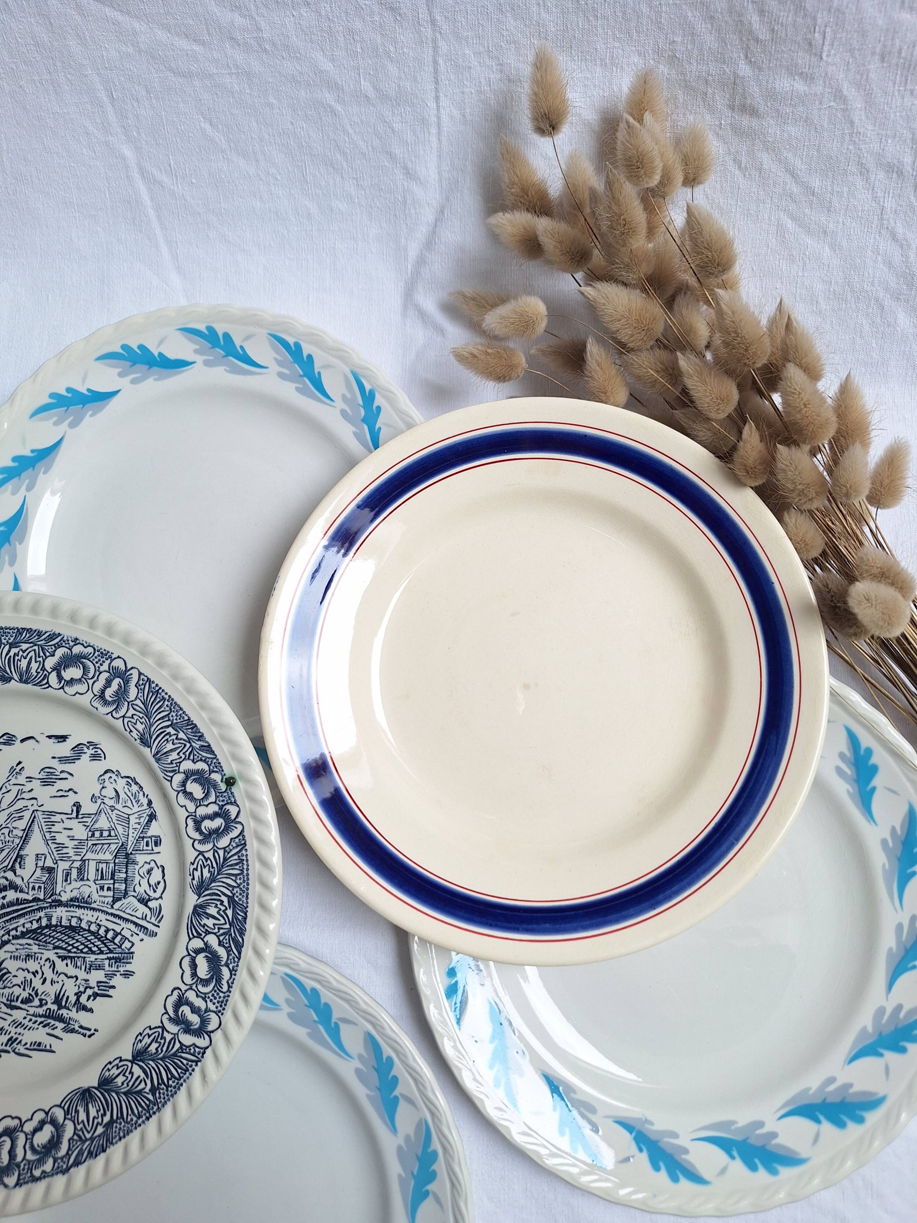 Blue vintage dinner plates