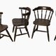 Set de 4 chaises montagnardes en chêne
