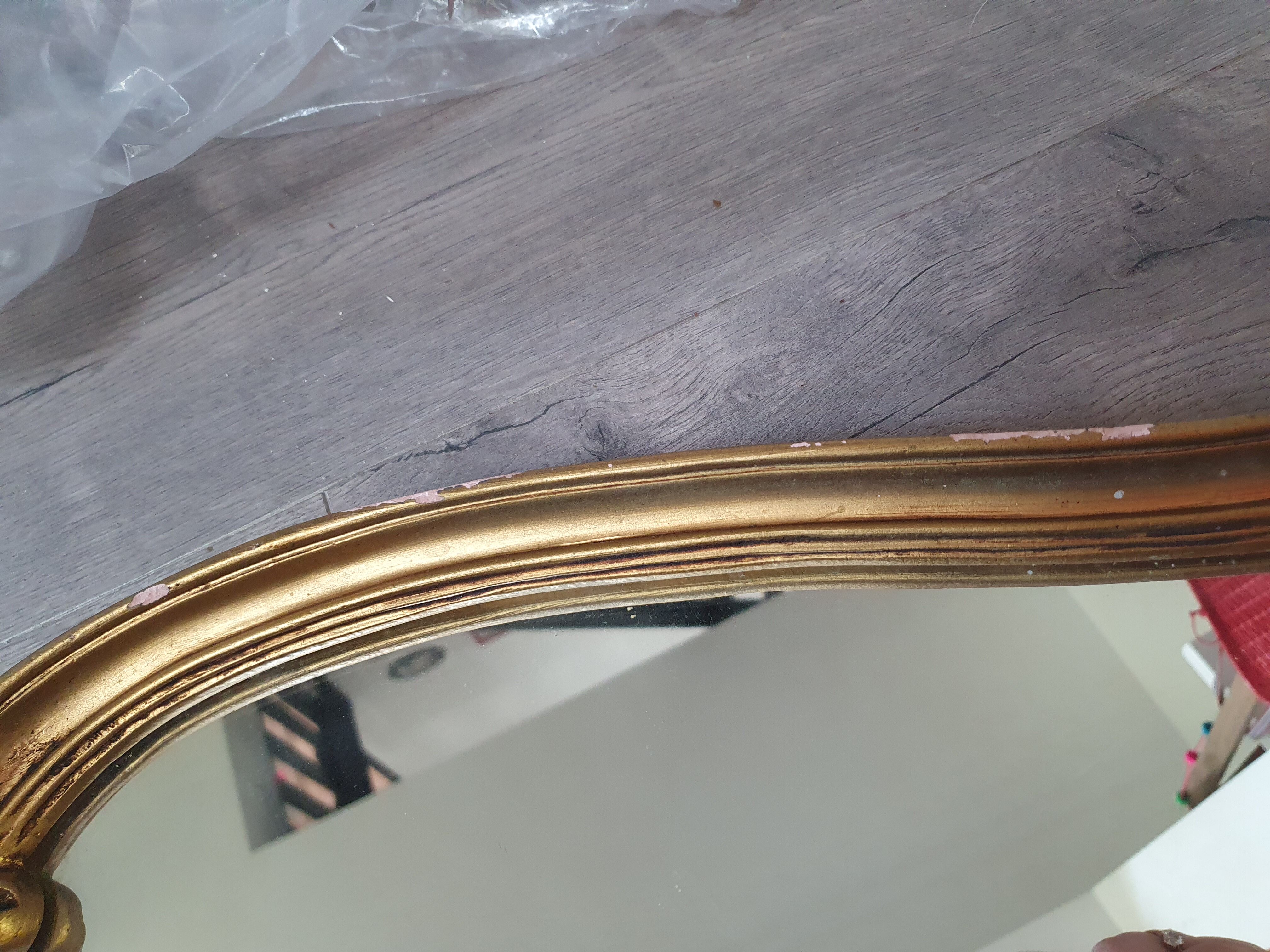 Baroque mirror rocaille Louis XV golden vintage
