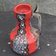 Lot de deux vases  en céramique émaillée rouge et grise, style Vallauris
