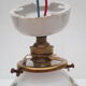 Old wall lamp 45° and its tulip lampshade decorated with flowers