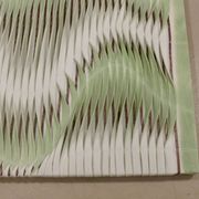 Textured wave effect painting by pleating in light green color. Contemporary. Ref Riviera