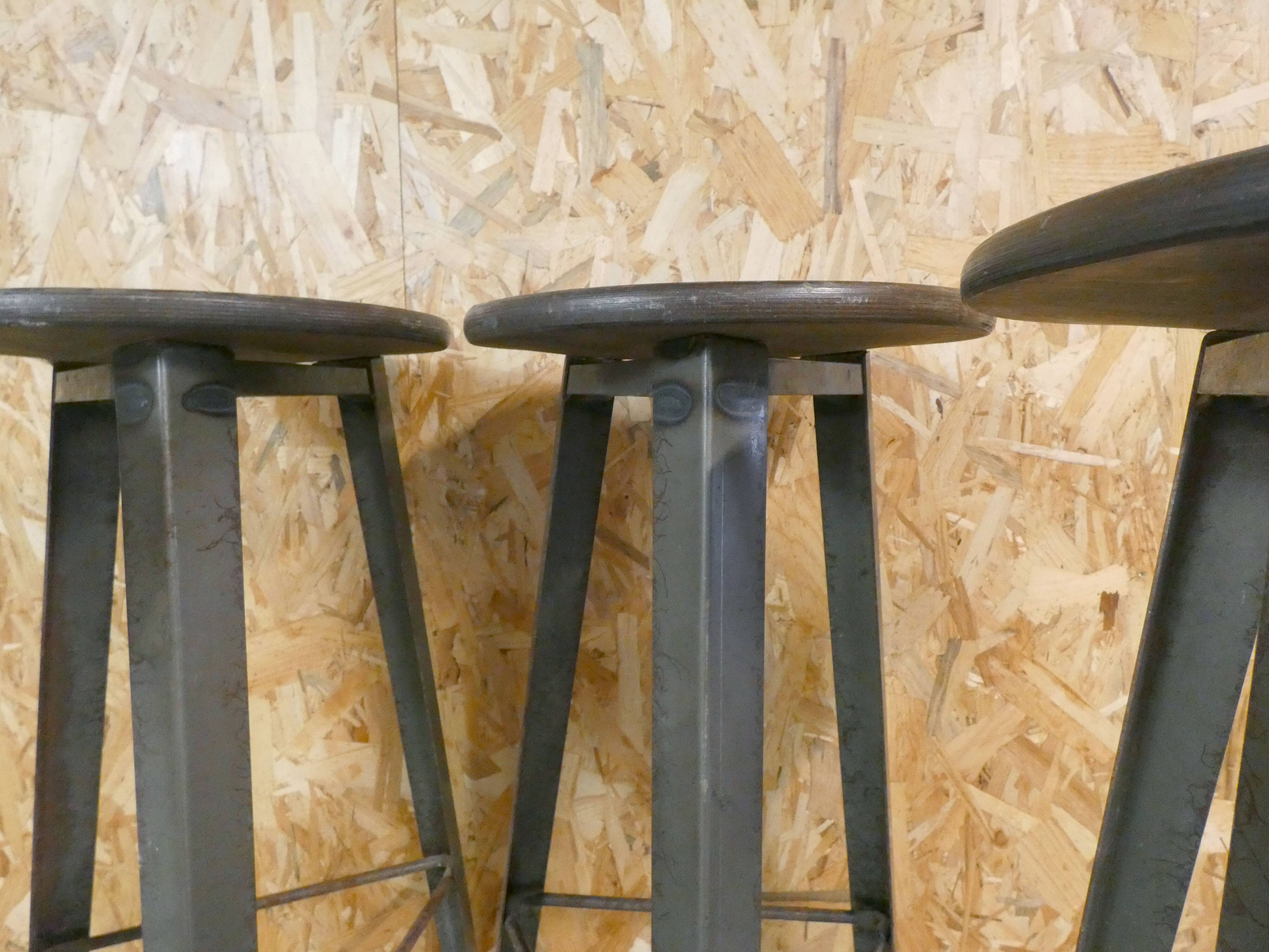 4 old vintage loft bistro stools