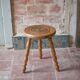 Vintage stool, wooden stool, tripod stool, accent chair