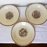 3 Sarreguemines soup plates, Argonne model 210752