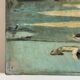 Oil on canvas depicting a river with a bridge, early 20th century