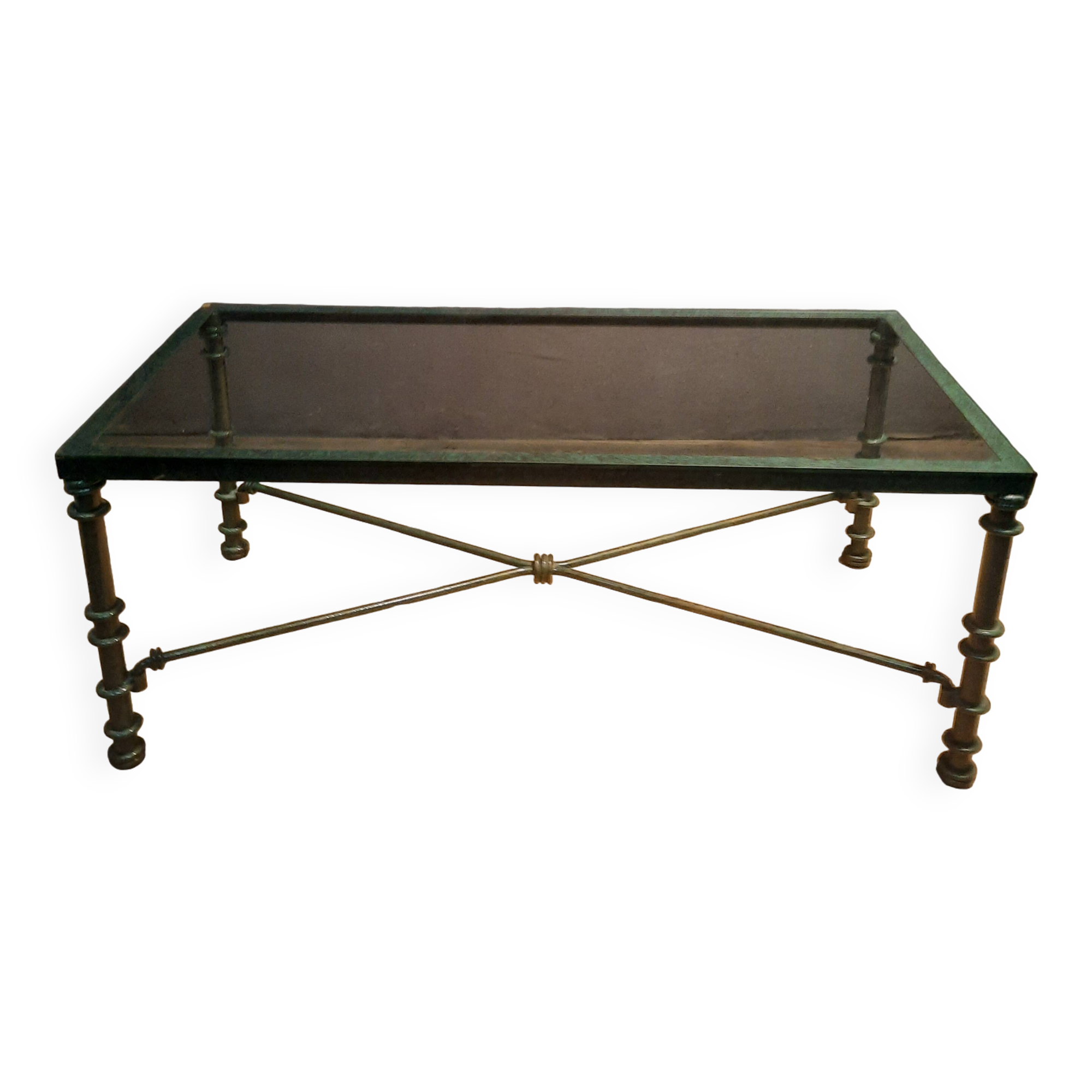 Table basse  rectangulaire  metal et verre