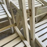 Extra folding chair / garden chair / vintage white lacquered solid wood office chair