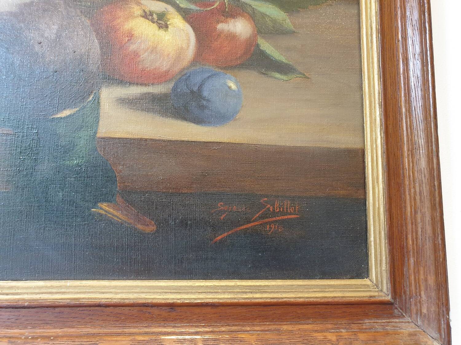 Still Life with Grapes and Game, signed, 1913