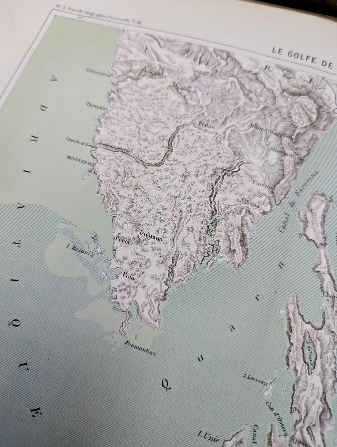 Kvarner Bay, Croatia. Original map printed in 1878.