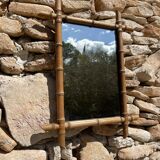Vintage bamboo mirror, 55 x 43 cm