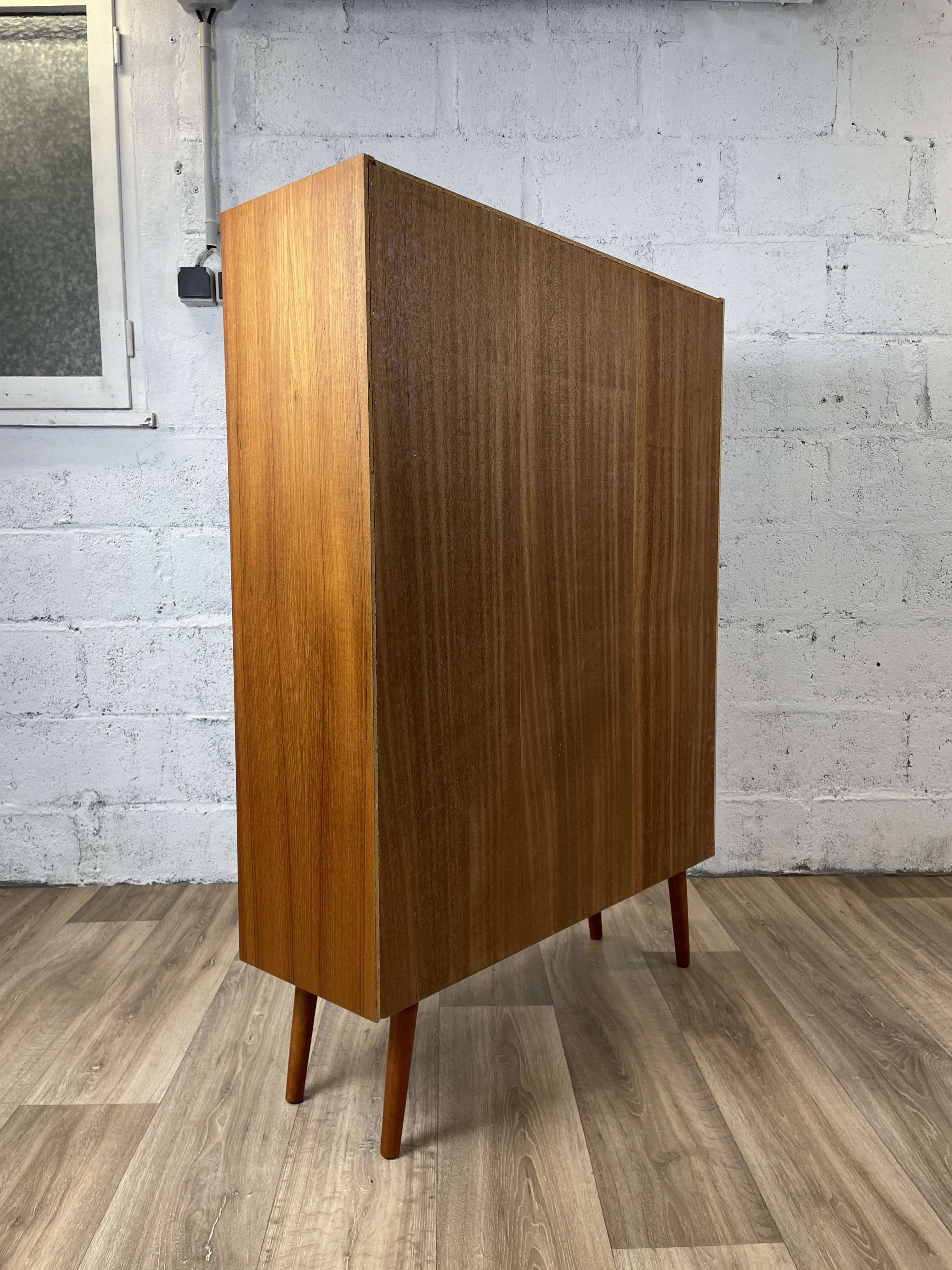 Double bookcase vintage Scandinavian teak sideboard, 60s