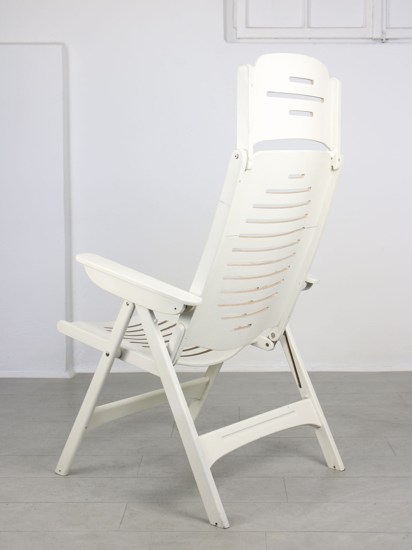 Vintage Danish Folding Armchair with 5 Positions