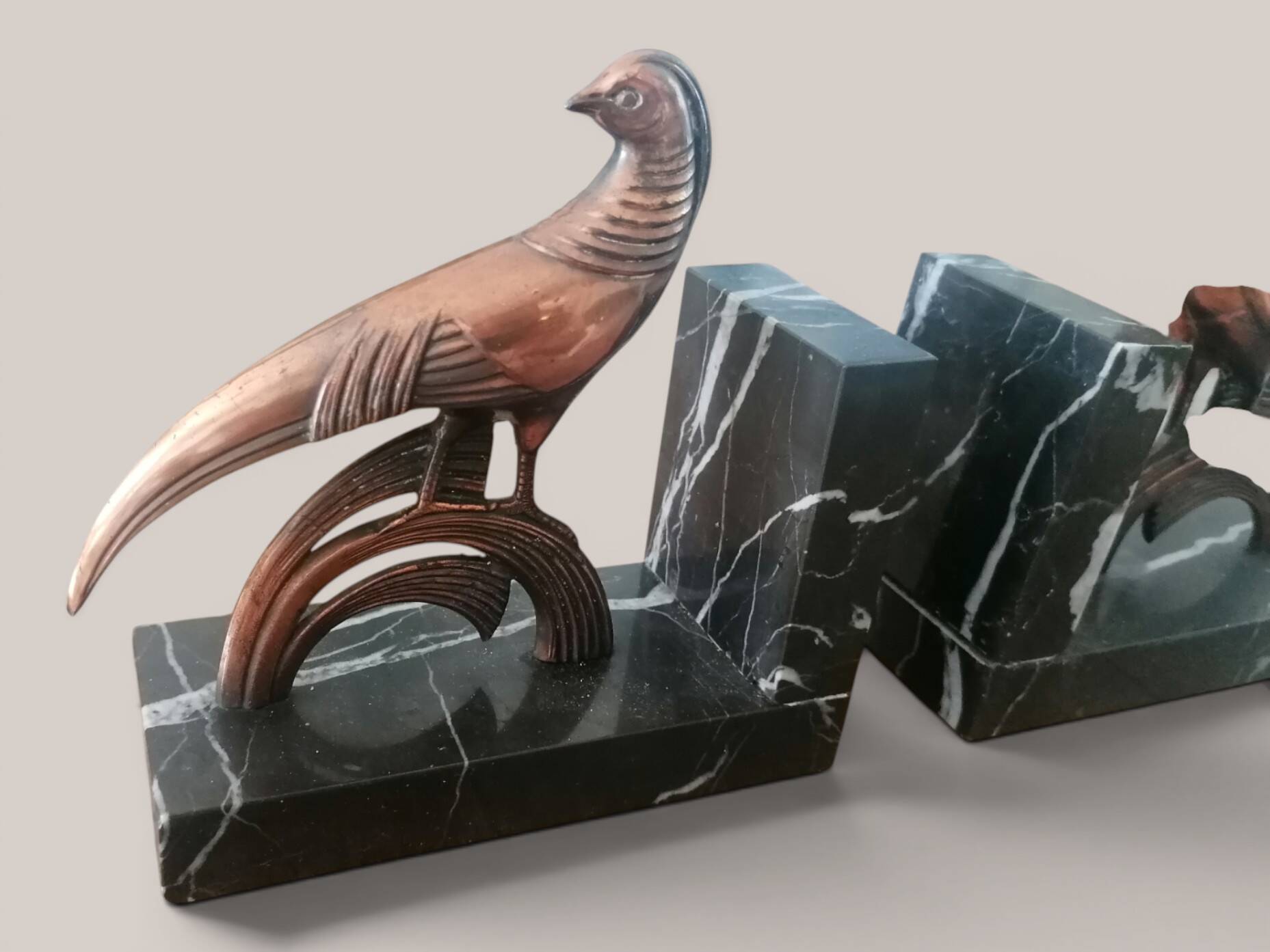 Art Deco bird bookends.