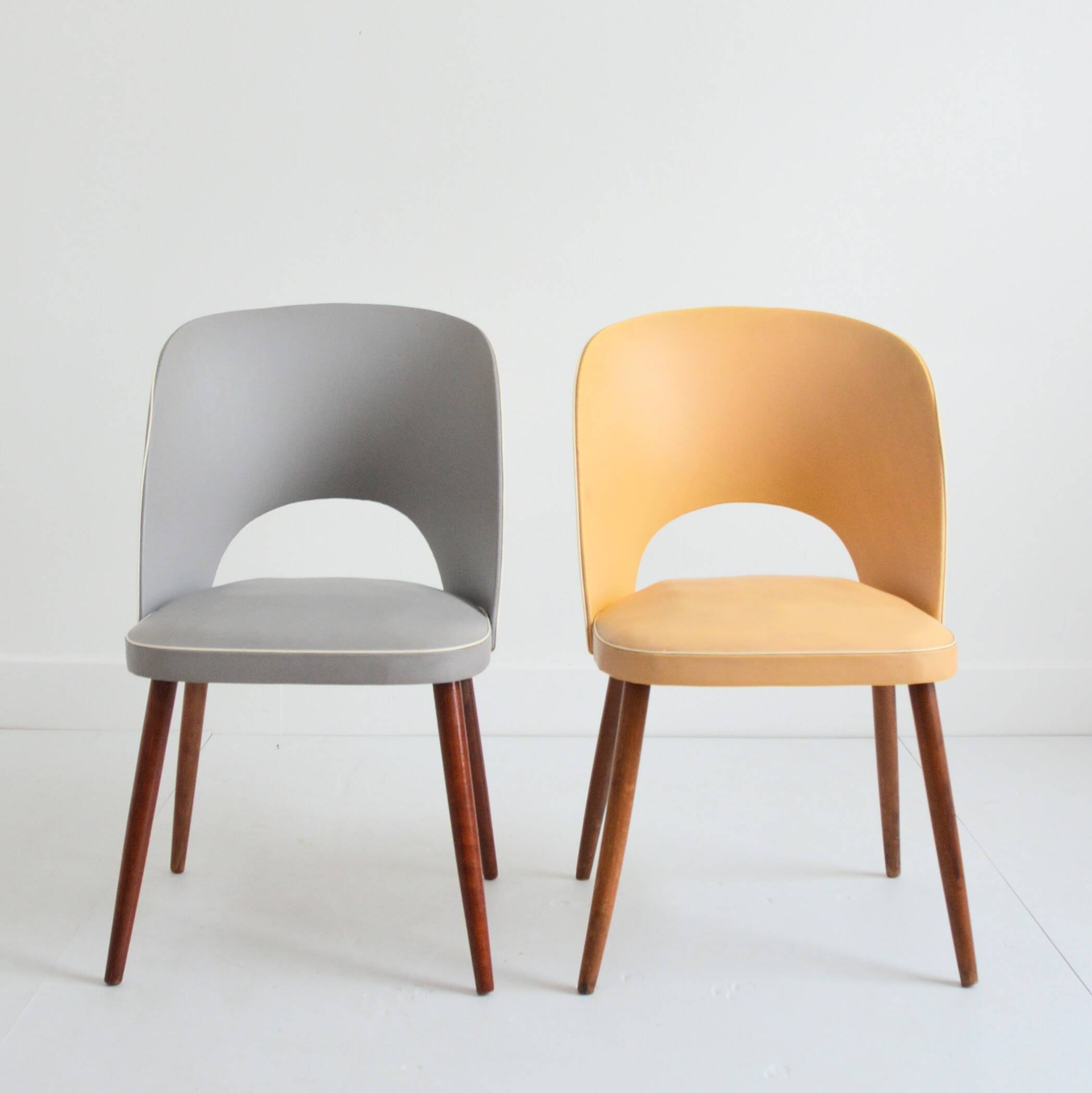 Pair of vintage 1950s cocktail chairs from Germany.