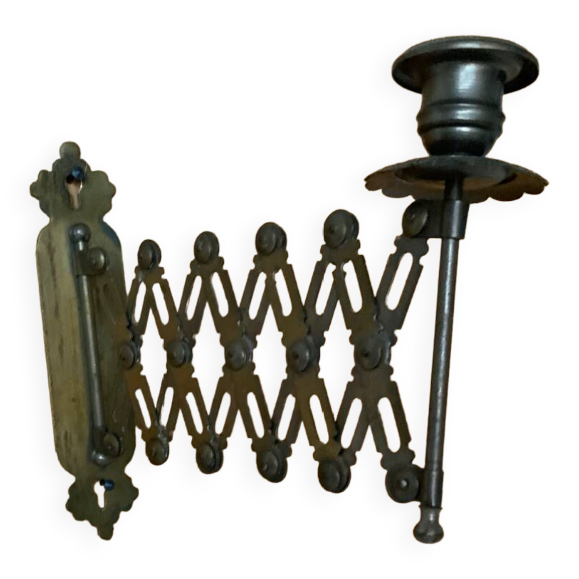 Accordion brass candle holder