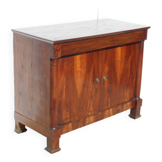 Very old sideboard, wooden marquetry top