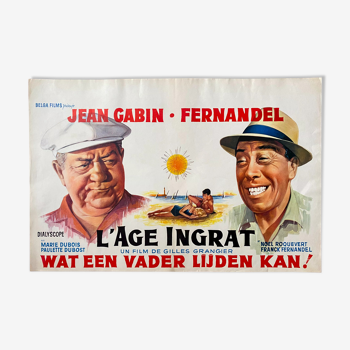 Affiche cinéma originale "L'Age ingrat" Jean Gabin Fernandel 36x55cm 1964