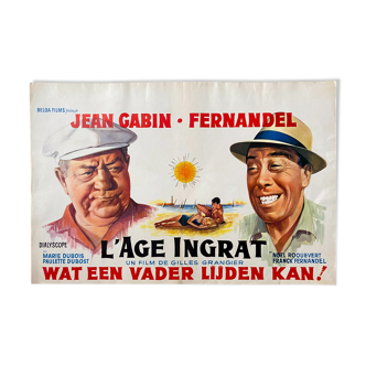 Affiche cinéma originale "L'Age ingrat" Jean Gabin Fernandel 36x55cm 1964