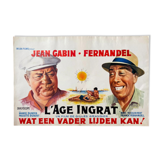 Original cinema poster "L'Age ingrat" Jean Gabin, Fernandel 36x55cm 1964