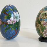 Vintage cloisonné enameled collectible eggs
