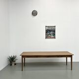 Ash table with spindle legs, solid beech and ash