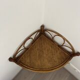 Corner bedside tables in rattan