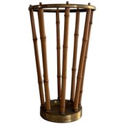 Bamboo and brass umbrella stand, 1960s, Germany