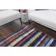 Tapis kilim vintage turc Oushak fait main en laine et coton bleu