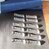 Set of 12 lead crystal knife rests