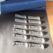Set of 12 lead crystal knife rests