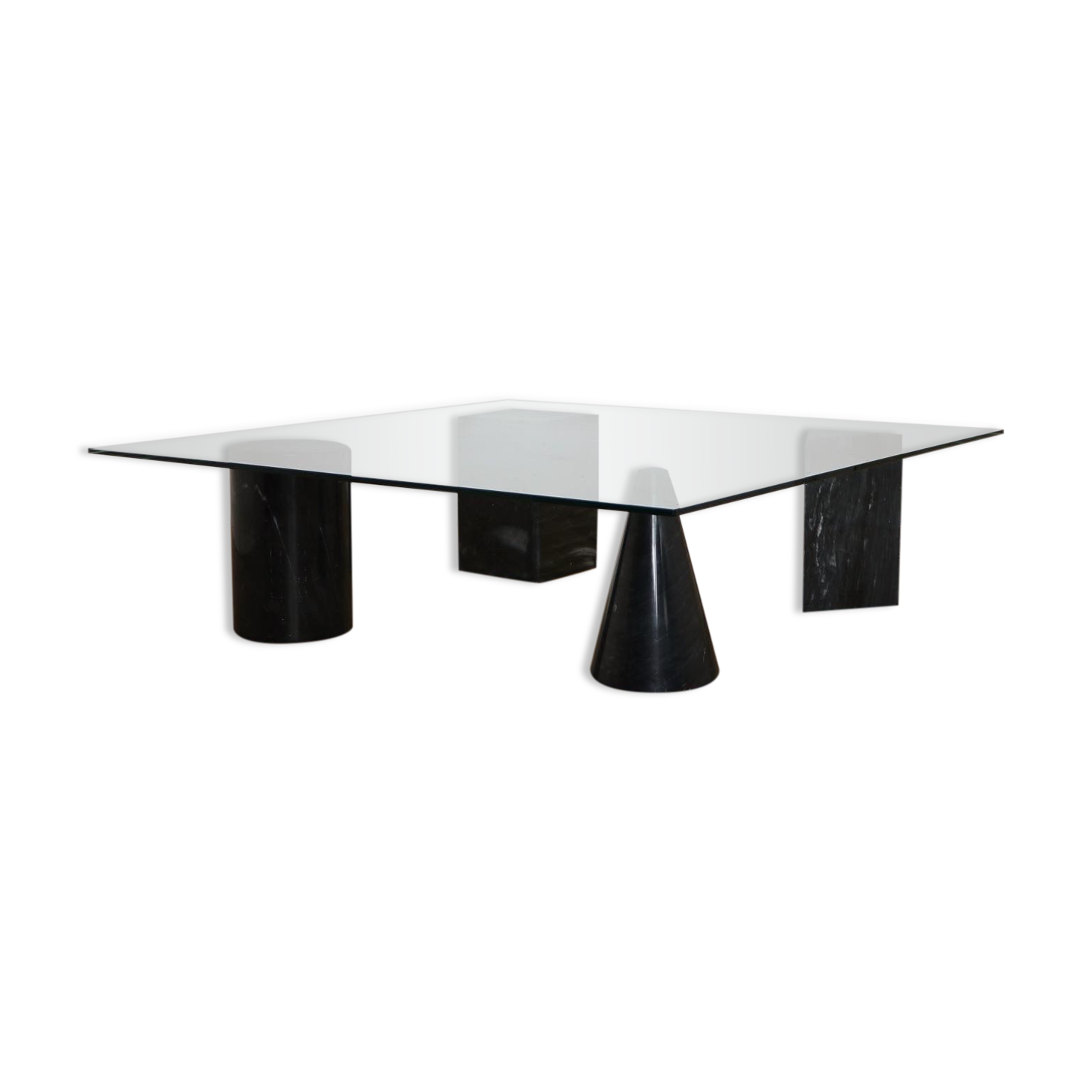 Marble and glass coffee table