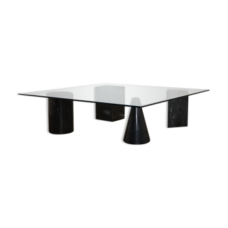 Marble and glass coffee table