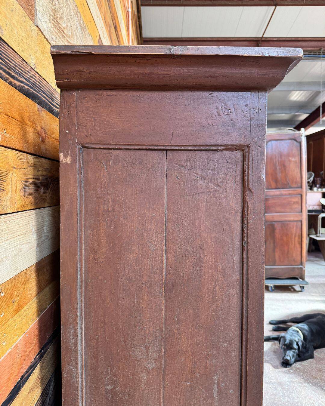 Antique Parisian wardrobe in solid wood