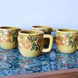 4 vintage slip fruit cups