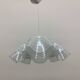 Mid-century minimalist folded glass hanging lamp, 1980’s